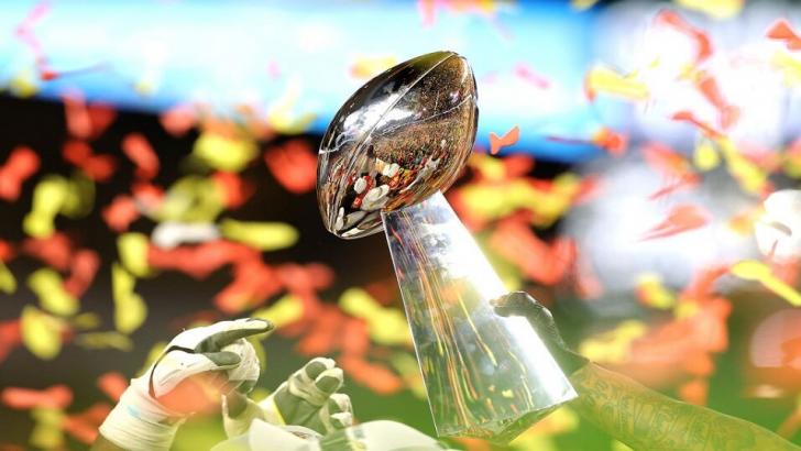 The Vince Lombardi trophy goes to the Super Bowl winner